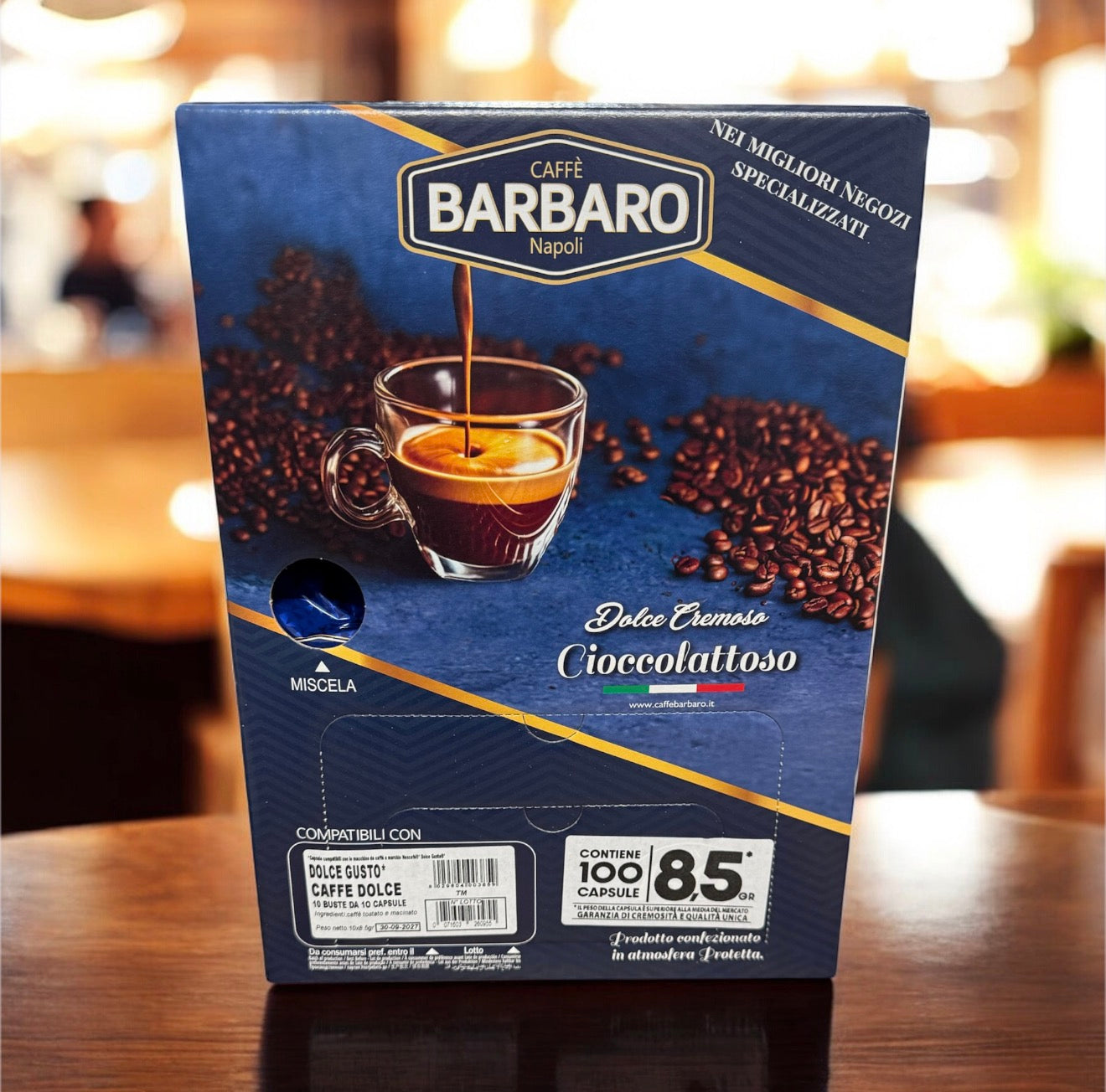 100 Capsule 8,5gr Caffè Barbaro compatibili con macchine da caffè a marchio Nescafé®* Dolce Gusto®*