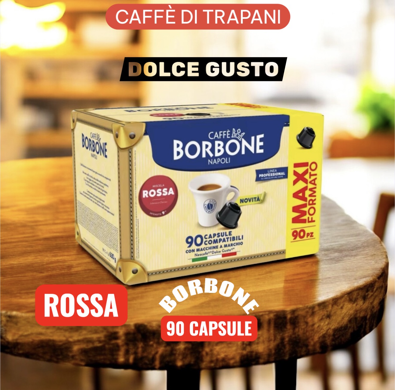 90 Capsule | BORBONE | Miscela ROSSA ♦️ | Compatibile Dolce Gusto | “nuovo formato”