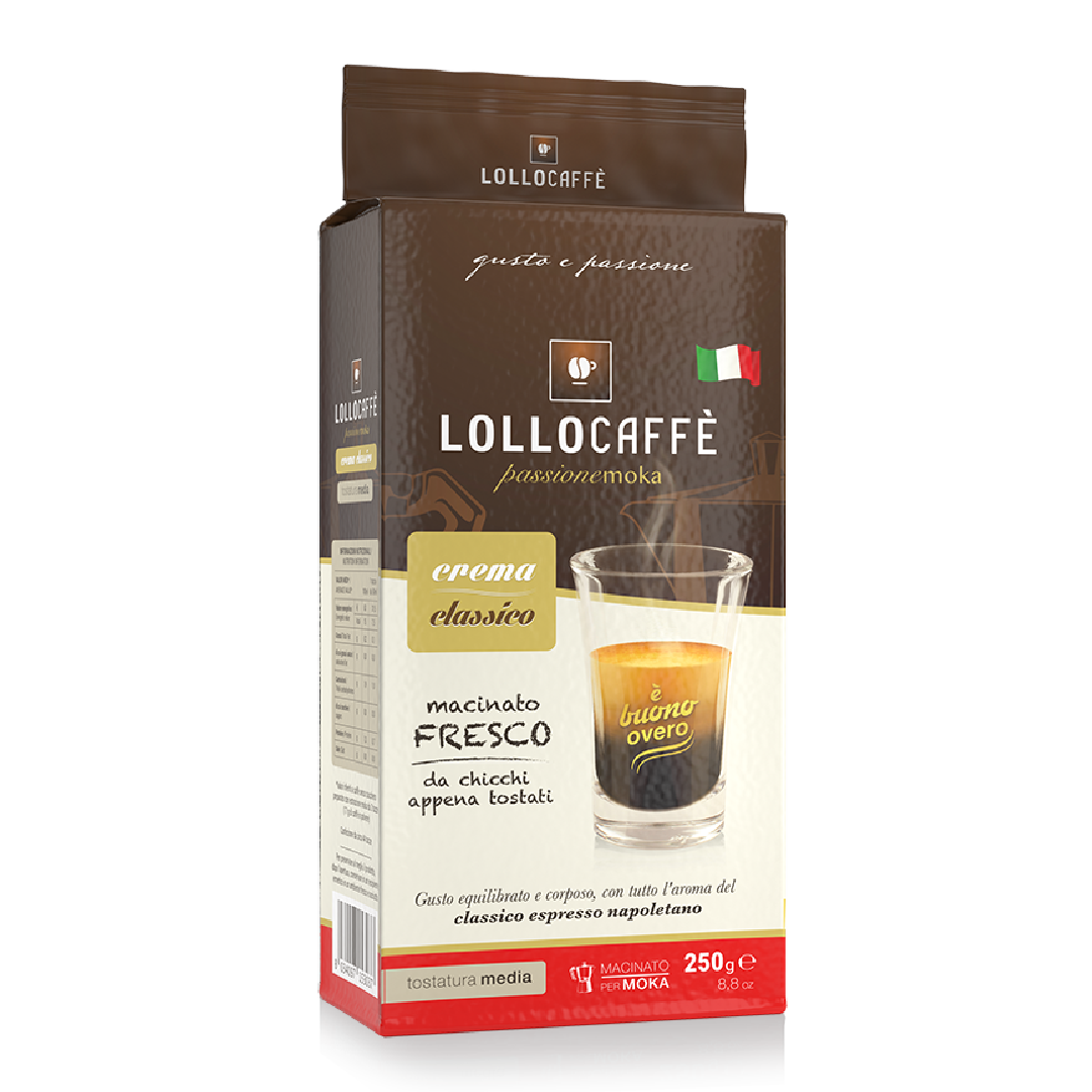 250gr Lollo Caffè Macinato fresco Crema Classico www. – Caffè  Di Trapani