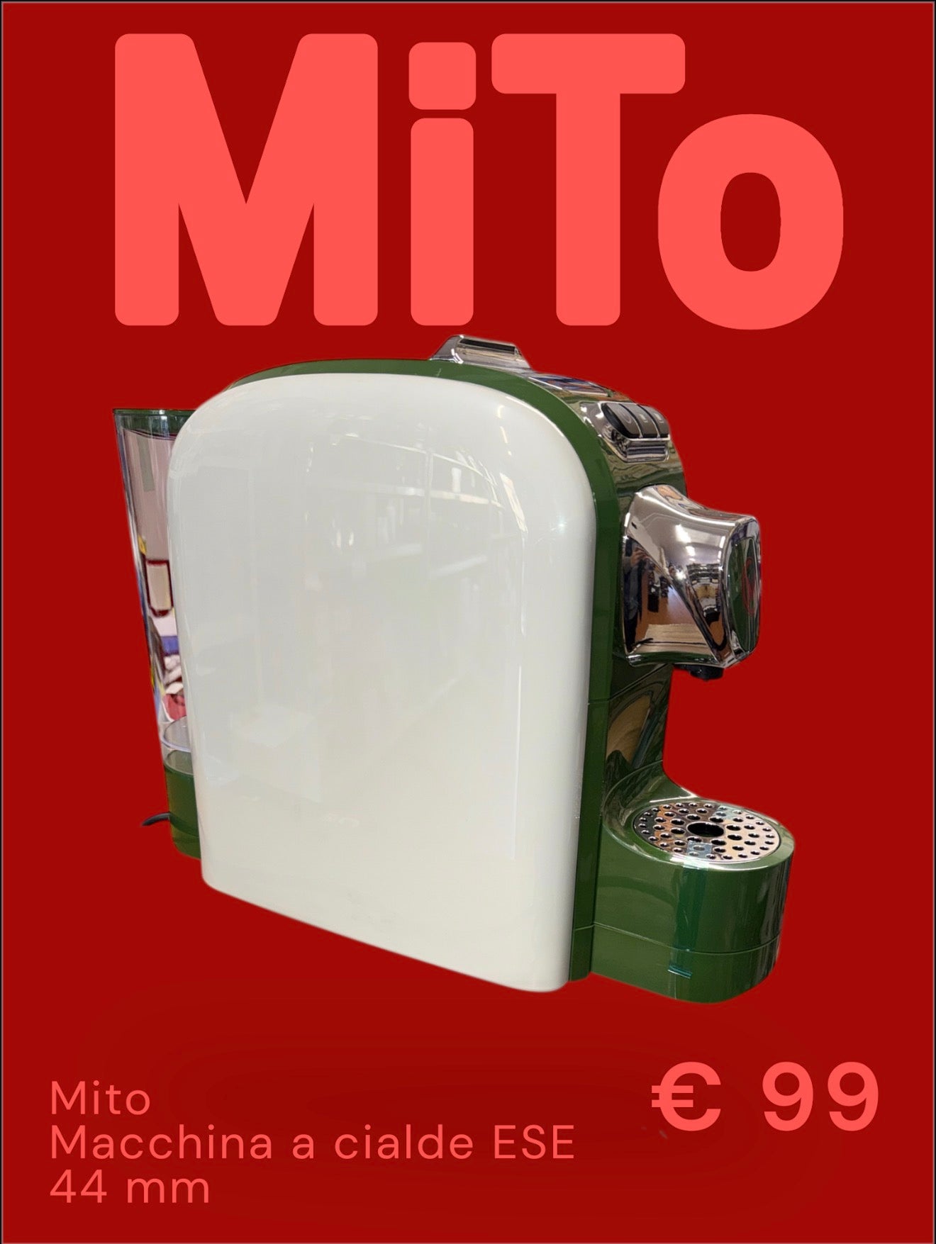 MiTo | macchina caffè a cialde ese| Colore: VERDE / BIANCO