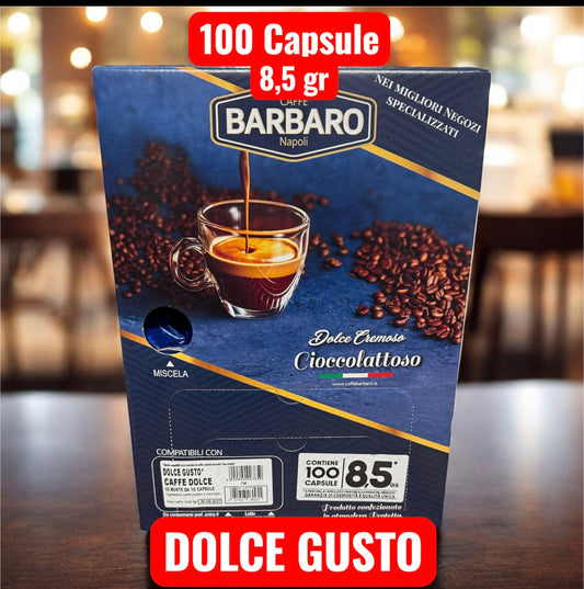 100 Capsule 8,5gr Caffè Barbaro compatibili con macchine da caffè a marchio Nescafé®* Dolce Gusto®*