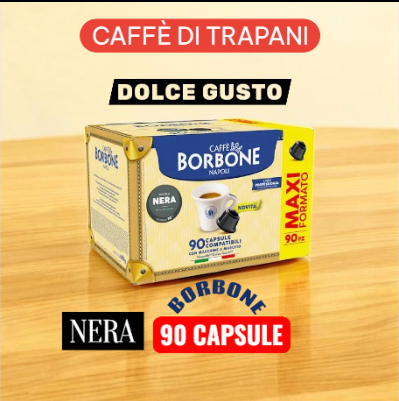 90 Capsule | BORBONE | Miscela NERA▪️|  Compatibili Dolce Gusto | *nuovo formato*