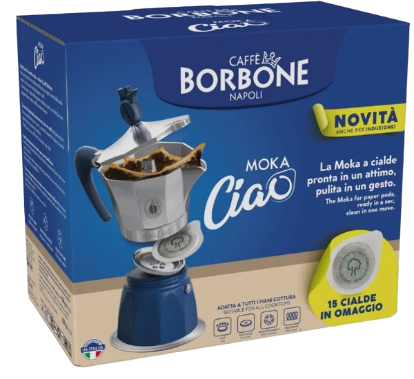 Borbone MokaCiao + 15 Cialde caffè Borbone in omaggio | Macchina a cialde ESE 44mm