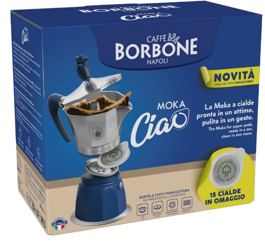 Borbone MokaCiao + 15 Cialde caffè Borbone in omaggio | Macchina a cialde ESE 44mm